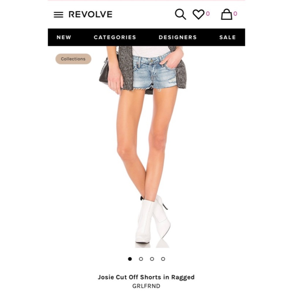 Brand New GRLFRND Josie Cut-off Denim Shorts